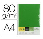 Papel color liderpapel din a4 80 gr verde intenso paquete de 500 hojas