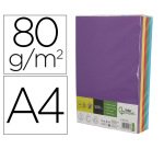 Papel color liderpapel din a4 80 gr 5 colores surtidos intensos paquete de 500 hojas