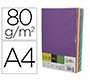 Papel color liderpapel din a4 80 gr 5 colores surtidos intensos paquete de 500 hojas