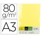Papel color liderpapel din a3 80 gr amarillo paquete de 500 hojas