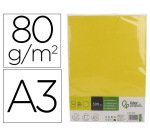 Papel color liderpapel din a3 80 gr amarillo intenso paquete de 500 hojas