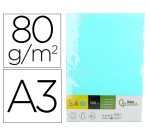 Papel color liderpapel din a3 80 gr celeste paquete de 500 hojas