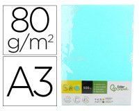 Papel color liderpapel din a3 80 g celeste paquete de 500 hojas