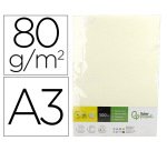 Papel color liderpapel din a3 80 gr crema paquete de 500 hojas