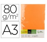 Papel color liderpapel din a3 80 gr naranja intenso paquete de 500 hojas