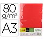 Papel color liderpapel din a3 80 gr rojo intenso paquete de 500 hojas