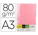 Papel color liderpapel din a3 80 gr rosa paquete de 500 hojas