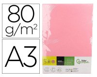 Papel color liderpapel din a3 80 g rosa paquete de 500 hojas