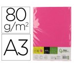 Papel color liderpapel din a3 80 gr rosa intenso paquete de 500 hojas