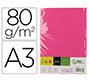 Papel color liderpapel din a3 80 gr rosa intenso paquete de 500 hojas