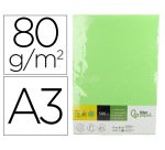 Papel color liderpapel din a3 80 gr verde paquete de 500 hojas
