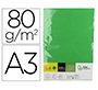 Papel color liderpapel din a3 80 gr verde intenso paquete de 500 hojas