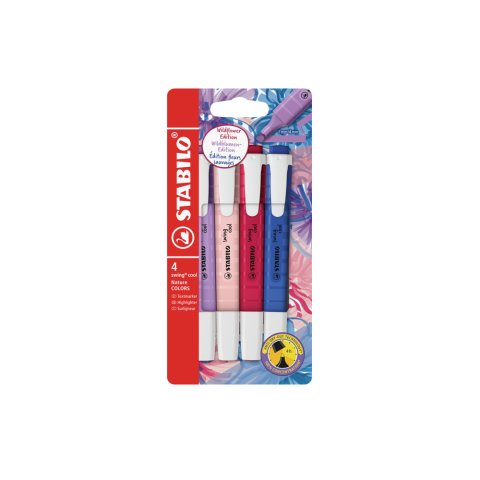 Rotulador stabilo fluorescente fino swing cool nature edicion wildflower estuche de 4 unidades colores