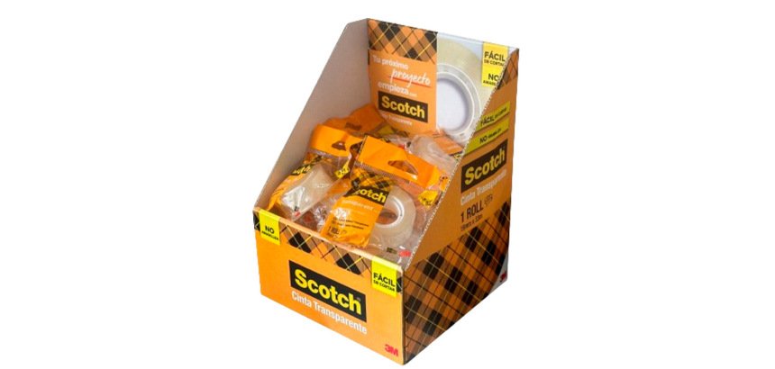 Cinta adhesiva scotch 508 transparente 33x19 mm facil de cortar expositor de 48 unidades