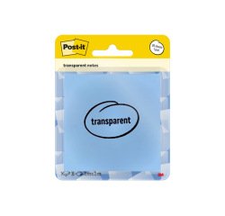 Bloc de notas adhesivas quita y pon post-it 73x73 mm 36 hojas transparente azul lavado vaquero