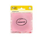 Bloc de notas adhesivas quita y pon post-it 73x73 mm 36 hojas transparente salmon