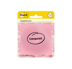 Bloc de notas adhesivas quita y pon post-it 73x73 mm 36 hojas transparente salmon