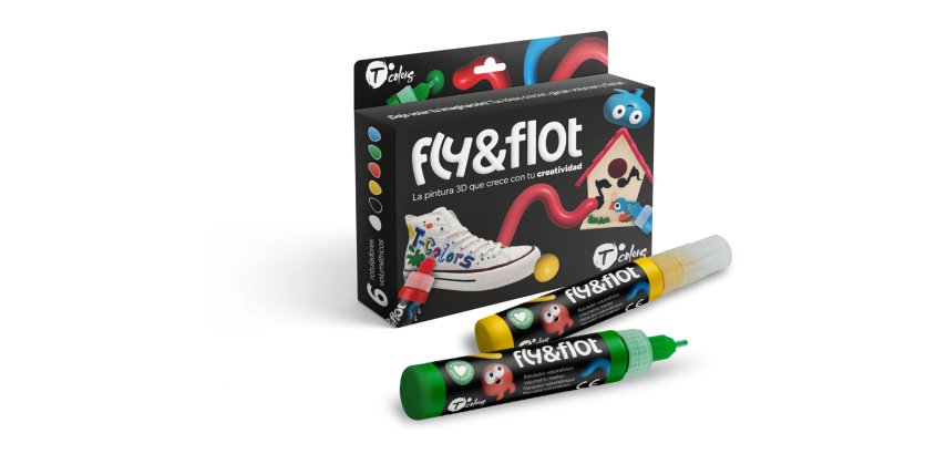 Rotulador tcolors fly&flot efecto 3d volumetrico 25 ml estuche de 6 colores surtidos