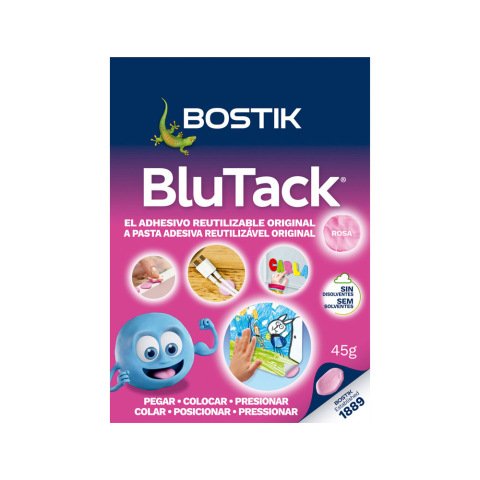 Sujetacosa masilla bostik blu tack rosa blister de 45 g