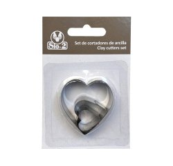 Cortador metalico sio-2 corazon set de 3 piezas