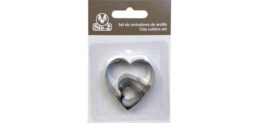 Cortador metalico sio-2 corazon set de 3 piezas