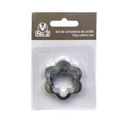 Cortador metalico sio-2 flor set de 3 piezas