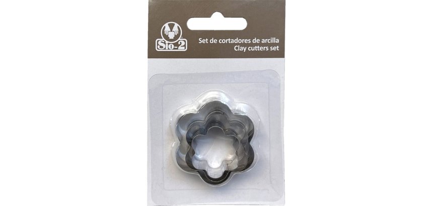 Cortador metalico sio-2 flor set de 3 piezas