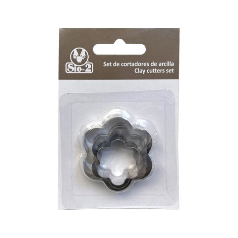 Cortador metalico sio-2 flor set de 3 piezas