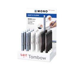 Portagomas tombow mono stick expositor sobremesa de 24 unidades surtidas