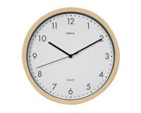 Reloj maul grain de pared redondo 30 cm diametro cuarzo marco madera natural clara