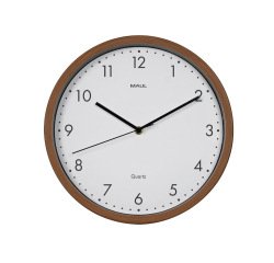 Reloj maul grain de pared redondo 30 cm diametro cuarzo marco madera oscura