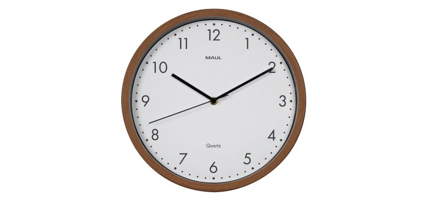 Reloj maul grain de pared redondo 30 cm diametro cuarzo marco madera oscura