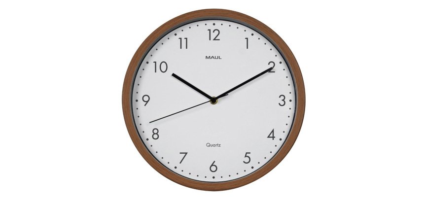 Reloj maul grain de pared redondo 30 cm diametro cuarzo marco madera oscura