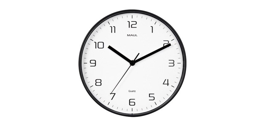 Reloj maul drip de pared redondo 25 cm diametro cuarzo marco negro
