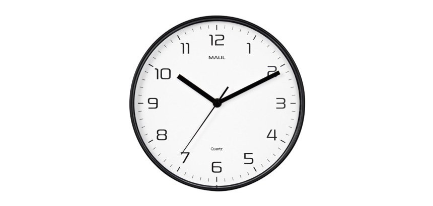 Reloj maul drip de pared redondo 25 cm diametro cuarzo marco negro