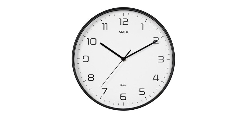 Reloj maul drip de pared redondo 30 cm diametro cuarzo marco negro