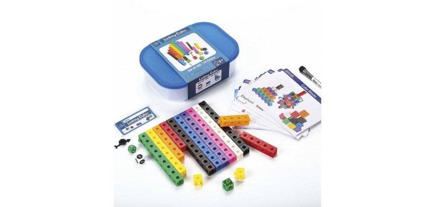 Cubo engarzable para juegos matematicos set de 100 unidades en 10 colores surtidos + 3 años