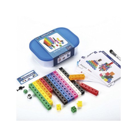 Cubo engarzable para juegos matematicos set de 100 unidades en 10 colores surtidos + 3 años