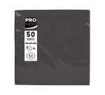 Servilleta pronappe celulosa micro grofada 20x20 cm 2 capas color negro paquete de 50 unidades