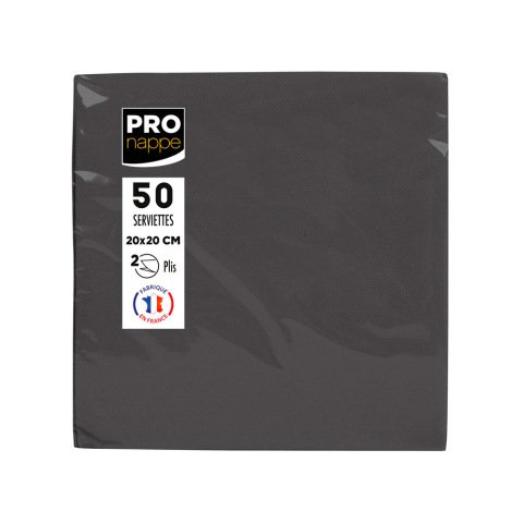 Servilletas de cóctel 20x20 cm - Negro
