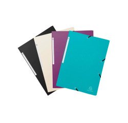 Carpeta exacompta gomas polipropileno titanio reciclado tres solapas din a4 pack de 4 unidades colores