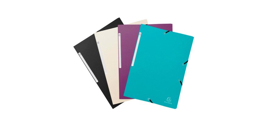 Carpeta exacompta gomas polipropileno titanio reciclado tres solapas din a4 pack de 4 unidades colores