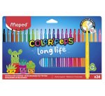 Rotulador maped color peps long life lavable punta media caja de 24 unidades colores surtidos
