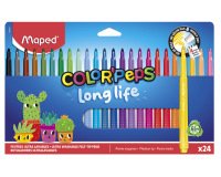 Rotulador maped color peps long life lavable punta media caja de 24 unidades colores surtidos