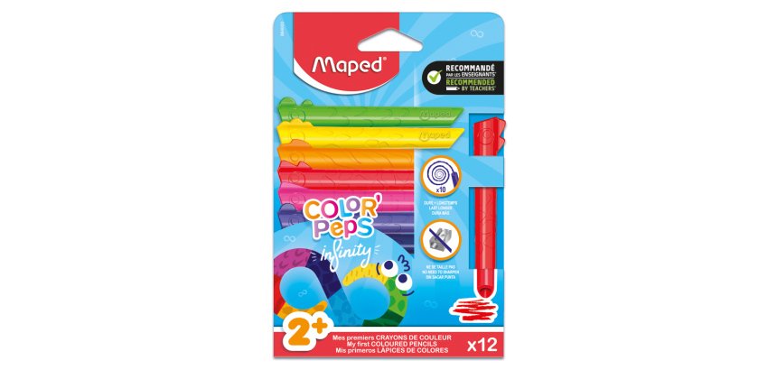 Lapices de colores maped color peps infinity kidy blister de 12 unidades colores surtidos