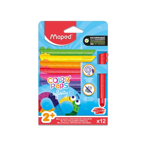 Lapices de colores maped color peps infinity kidy blister de 12 unidades colores surtidos