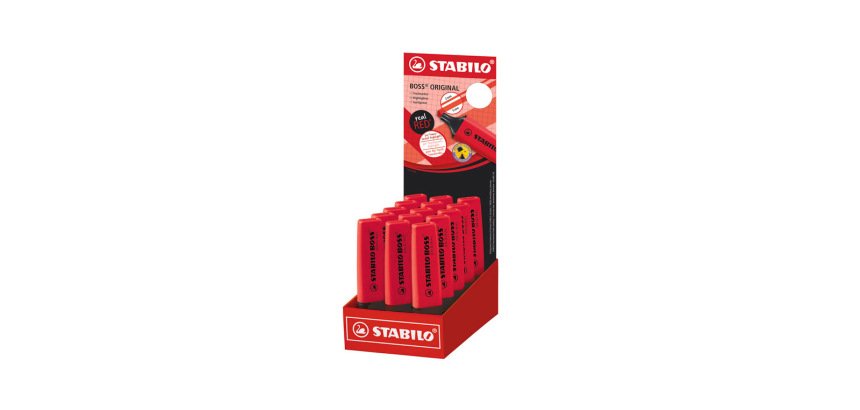 Rotulador stabilo boss fluorescente 70 rojo real expositor de 15 unidades