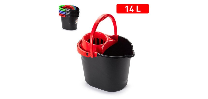 Cubo fregona plasticforte new black clean 14 litros color negro