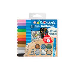 Rotulador carioca acrilico paint marker punta media tip estuche de 12 unidades colores surtidos
