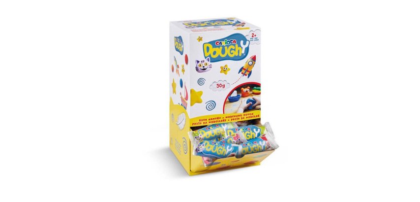 Pasta para modelar carioca doughy 50 gr expositor sobremesa 48 unidades colores surtidos
